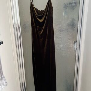 Taylor Brown Sleeveless Cowl Neck Maxi Dress